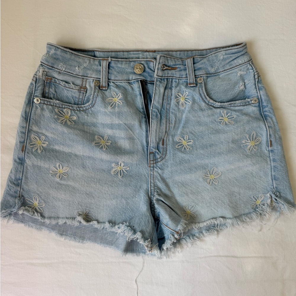 American Eagle Outfitters Blue High Waist Denim Shorts